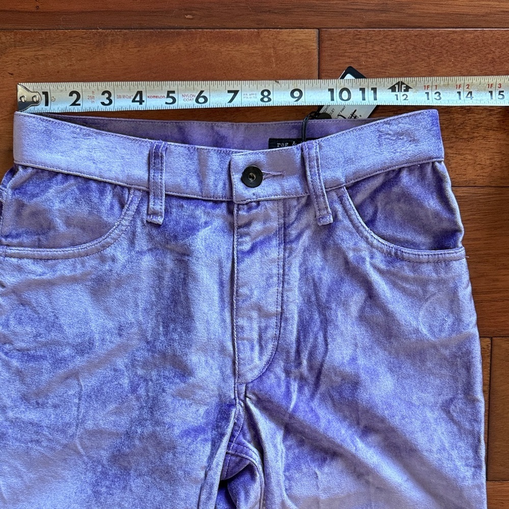Flawed NWT rag & bone Jacey Violet Velvet Jeans Size 00 - Picture 5 of 10